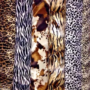 ANIMAL PRINT VELBOA FAUX FUR VELOUR FABRIC CRAFT MATERIAL 60" WIDE M220 - Picture 1 of 43