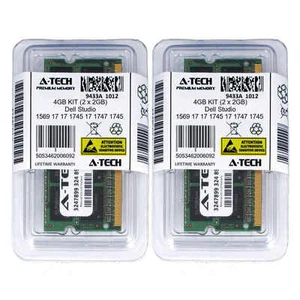 4GB KIT 2 x 2GB Dell Studio 1569 17 17 1745 17 1747 1745 PC3-8500 Ram Memory - Picture 1 of 1