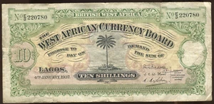 British West Africa 1937 10 Shillings | Very Fine | Pick 7.b | Free Shipping - Picture 1 of 3