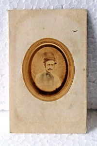 Antique Parsi Man Portrait Photo Oval Carte-de-Visite 1860s–80s Bombay India - Picture 1 of 4