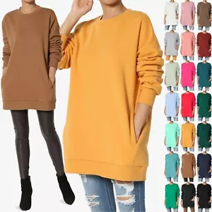 TheMogan S~3X Felpe Pullover in Pile Girocollo Oversize Casual Accoglienti - Foto 1 di 188