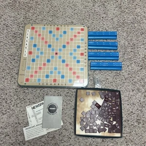 1966 Deluxe Scrabble Game Turntable 99 Selchow & Righter Tiles Original Box - Picture 1 of 9