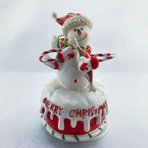 VTG Christmas Frosty Snowman Spins Music Box plays We Wish You A Merry Christmas - Picture 1 of 7