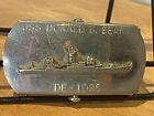 USS Donald Beary Navy Chrome Belt Buckle, EUC Vintage