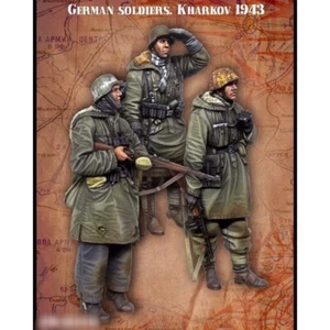 Modellino figurine resina 1/35 seconda guerra mondiale Kharkov 3 soldati tedeschi non assemblati non dipinti - Foto 1 di 3