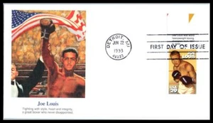 1993 Joe Louis champion boxer The Brown Bomber Sc 2766 FDC Fleetwood (B5 - Picture 1 of 2