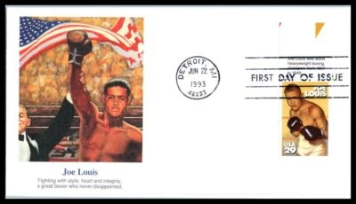 1993 Joe Louis champion boxer The Brown Bomber Sc 2766 FDC Fleetwood (B5 - Image 1 of 2