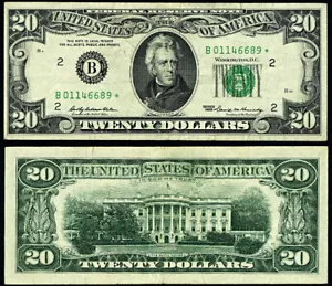 FR. 2067 B* $20 1969 Federal Reserve Note New York B-* Block VF Star - Picture 1 of 3