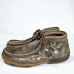 Twisted X bestickte Chukka-Fahrmokassins aus Leder Damengröße 6,5 NEU - Bild 1 von 8