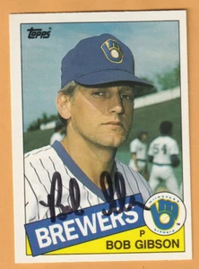 Bob Gibson Milwaukee Brewers Signed 1985 Topps Traded Card 5V - Picture 1 of 2