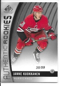 2017-18 SP Game Used Authentic Rookies Janne Kuokkanen Rookie Card RC /59 #92