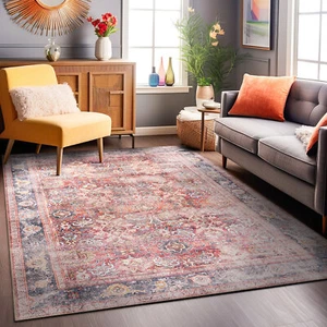 Rugshop Living Room Rug Vintage Bordered Machine Washable Rugs Non Slip Rug 8x10 - Picture 1 of 10