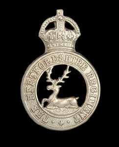 Insignia de gorra del regimiento de Hertfordshire plateada con sello - Imagen 1 de 1