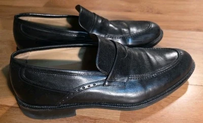 Johnston & Murphy 20-6621 Signature Series Black Leather Apron Toe Loafer 12 M - Image 1 of 4