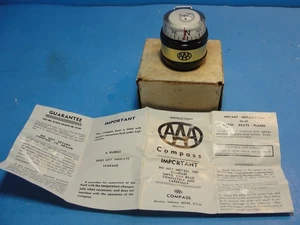 Vintage AAA Floating Dial Dashboard Auto Compass New In Box Instructions. - Picture 1 of 6