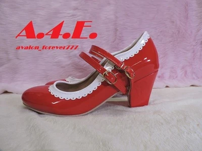 Unbranded red and white patent mary jane pump  Size 10 Womens  Mens 8.5 - Image 1 of 4