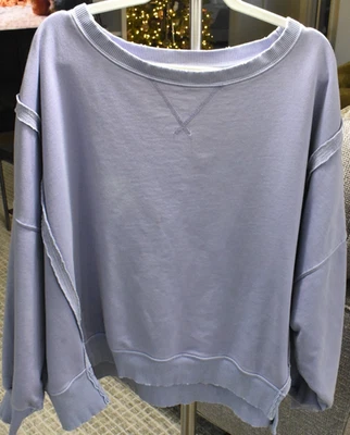 Sudadera para mujer American Eagle cuello redondo de gran tamaño lila talla L Foto 1 de 4