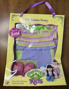 Cabbage Patch Bambini Moda Frenesia Rosa/Viola/Verde Strisce Camicia Bambola Outfit - Foto 1 di 9