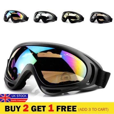 Black Safety Glasses Goggles Work Protective Sport Windproof Elasticated Strap