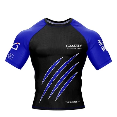 BJJ Blue Ranked Rashguard BJJ NoGI Rashguard Jiujitsu MMA Training Rashguard - Image 1 of 4