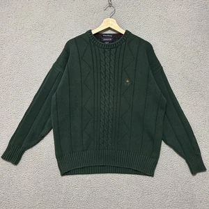 Vintage GANT Pullover Herren M grün Pulli handgerahmt Zopfmuster Baumwolle 90er - Bild 1 von 7