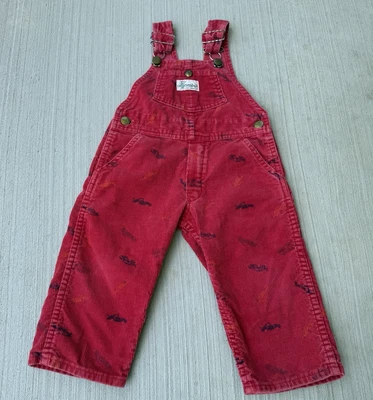 Vintage Cutecumber Red Corduroy Overalls Bibs Toddler Size 2T Made in the USA - Image 1 of 4