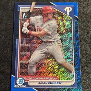Aidan Miller 2024 Bowman - Chrome Prospects #BCP-27 Blue Shimmer Refractor /150 - Picture 1 of 3