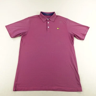 Polo Masters Hombre Grande Rosa Púrpura Rayas Colección Clubhouse Golf Italia Foto 1 de 4