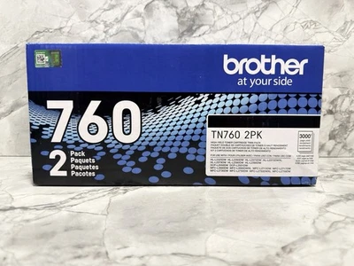 Cartuchos de tóner Brother Genuinos TN760 2pk Negro Alto Rendimiento TN-760 Foto 1 de 4