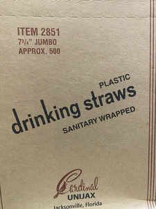 500/1000 Stück einzeln verpackte transparente Kunststoff Trinkhalme Made in USA - Bild 1 von 2
