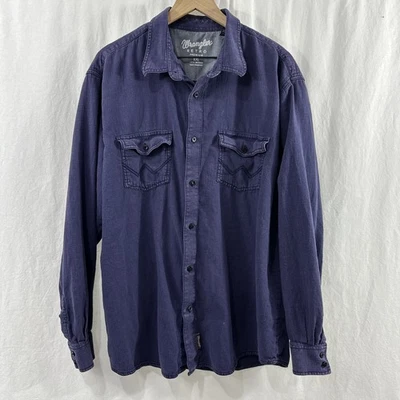 Camisa Wrangler Retro Premium Púrpura Abotonada Para Hombres Talla XXL Western Punk Informal Foto 1 de 4