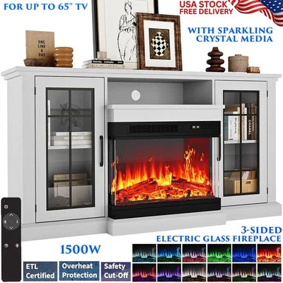 LAREIRA ELÉTRICA 3 LADOS SUPORTE DE TV ESTILO ROMANO INDEPENDENTE AQUECEDOR DE LAREIRA - Imagem 1 de 4