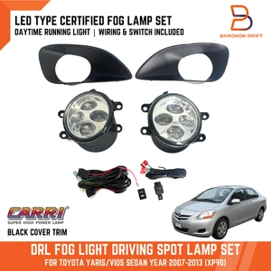 DRL LED Fog Light Lamp Kit For Toyota Yaris Sedan 07-13 Sedan P90 w/Cover+Switch - Picture 1 of 6
