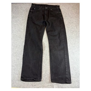 Pantalones de mezclilla Levis vintage años 90 para hombre 34x32 negros pierna recta lengüeta naranja gótico oscuro - Imagen 1 de 7