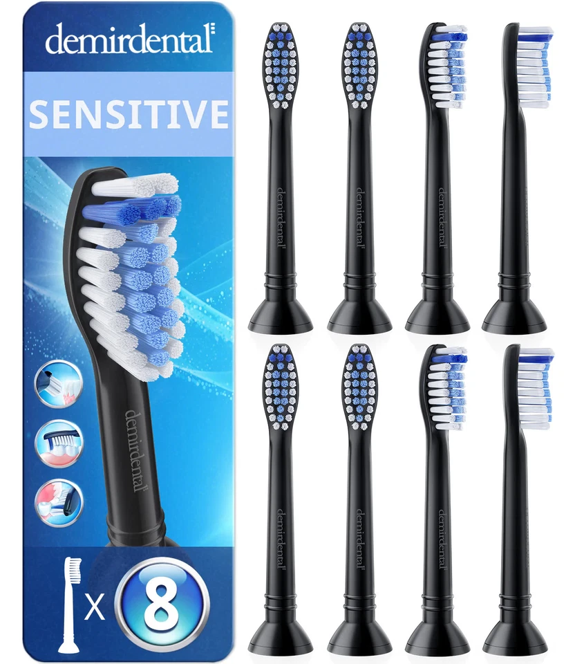 Lot of 8 Demirdental Sensitive Brush Heads for Philips Sonicare  - Image 1 of 1