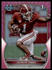 Jahmyr Gibbs 2022 Bowman University Chrome Pink Refractor #82 Alabama Crimson - Picture 1 of 2
