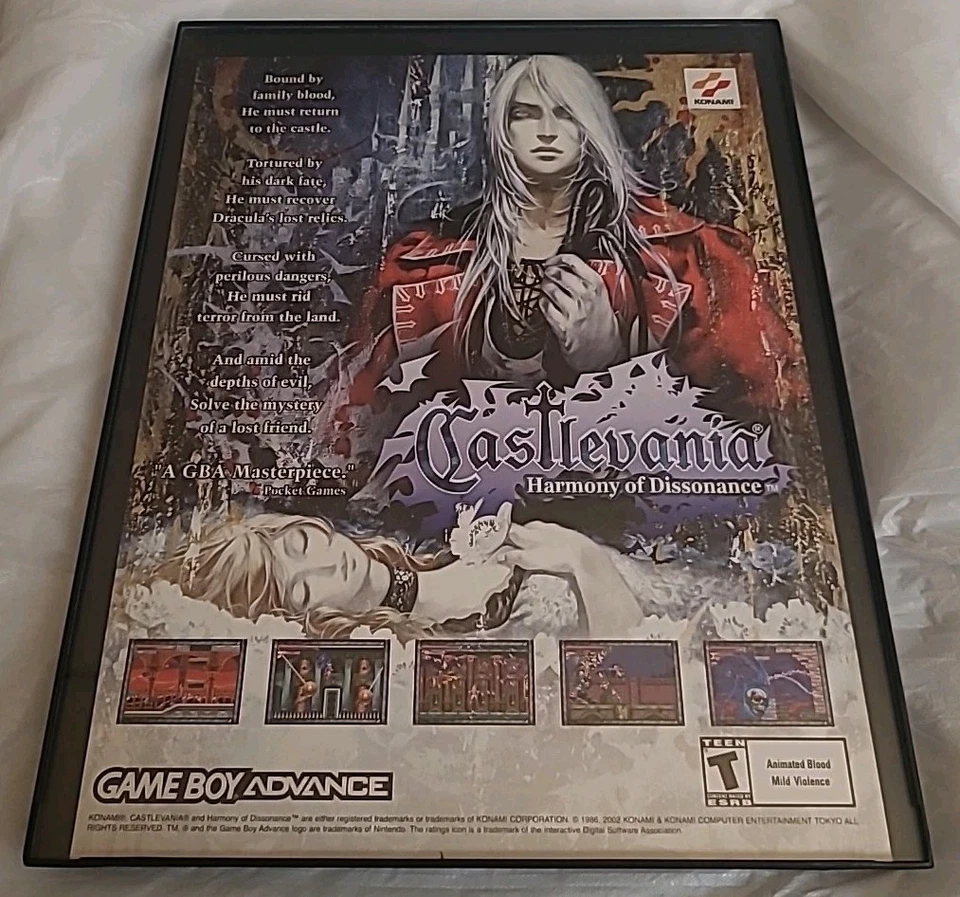 Castlevania Harmony Of Dissonance Game Boy Advance Print Ad Framed 2002 8.5X11   - Image 1 of 1
