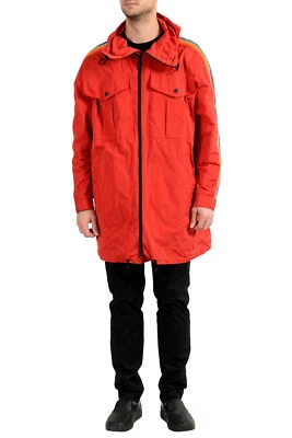 Dsquared2 Men's Red Hooded Windbreaker Coat US M IT 50 - Image 1 of 4