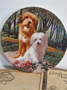 Royal Manor 2nd Edit 1982 Benji and Tiffany “Wags to Riches” Dog Collector Plate - Picture 1 of 3
