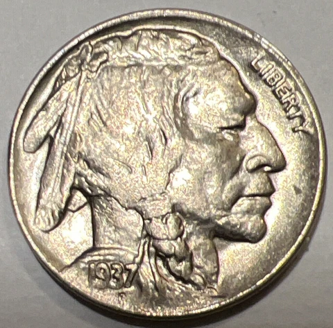 AU 1937-D Buffalo Nickel Denver Mint Almost Uncirculated USA 5c ACTUAL PHOTOS A1 Cover