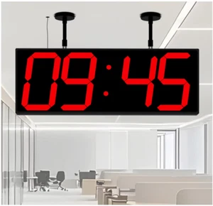 Digitaluhr großes Display 19" mit Fernbedienung, doppelseitige Uhr, hängend - Bild 1 von 7