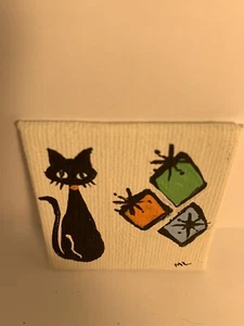 Original Gemälde Atomkatze 2"" Leinwandbrett Puppenhaus Miniaturen Maßstab 1:12 - Bild 1 von 3