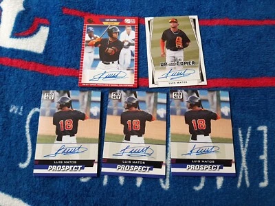 (5 cards) Luis Matos autograph Leaf and Pro Set - Image 1 of 2