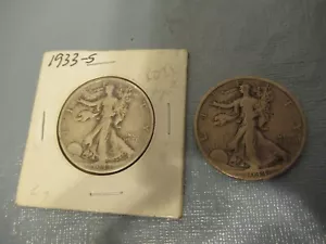 Lot of 2 1933-S WALKING LIBERTY SILVER HALF DOLLAR **VERY NICE CIRCULATED GOOD** - Picture 1 of 7