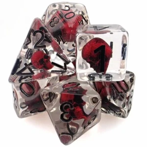 Juego de dados - Calavera roja - 7 dados de resina - Mazmorras y dragones - RPG - Imagen 1 de 4