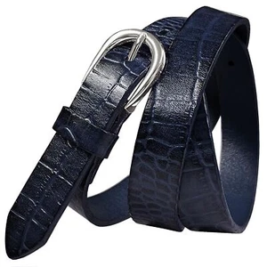 Women's Skinny Belts 100% One Piece Full Grain Genuine Leather Belt 1" wide - Picture 1 of 11