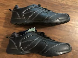 FADED GLORY MENS 7.5 RETRO BLACK LIGHTWEIGHT CASUAL MEMORY FOAM WALKING SHOES - Picture 1 of 4