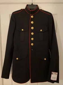 US Marines USMC Vestido Alistado Azul Hombre Chaqueta Abrigo Talla 38 Regular Nuevo - Imagen 1 de 5