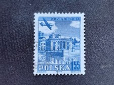 POLAND POLSKA 1954 PLANE OVER HISTORIC BUILDINGS 1.55Z BLUE WARSZAWA - FINE USED