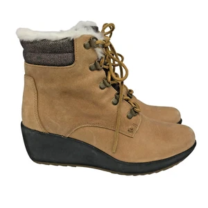 Sperry Keilabsatz-Stiefelette Damen 8,5 braun Leder Kunstfell gefüttert seitlicher Reißverschluss 1x getragen - Bild 1 von 12